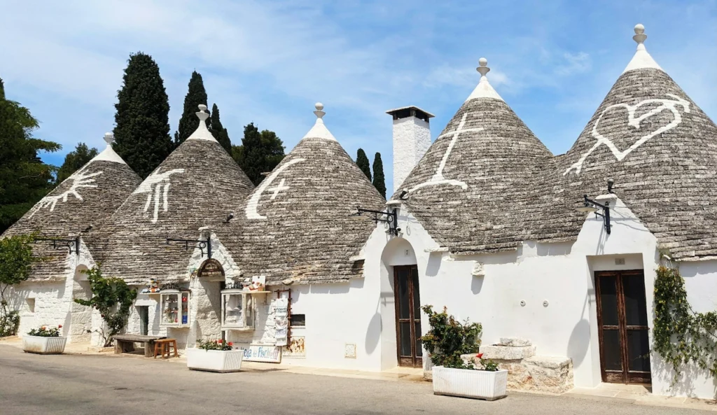 Trulli houses with cone roofs in Alberobello, Puglia