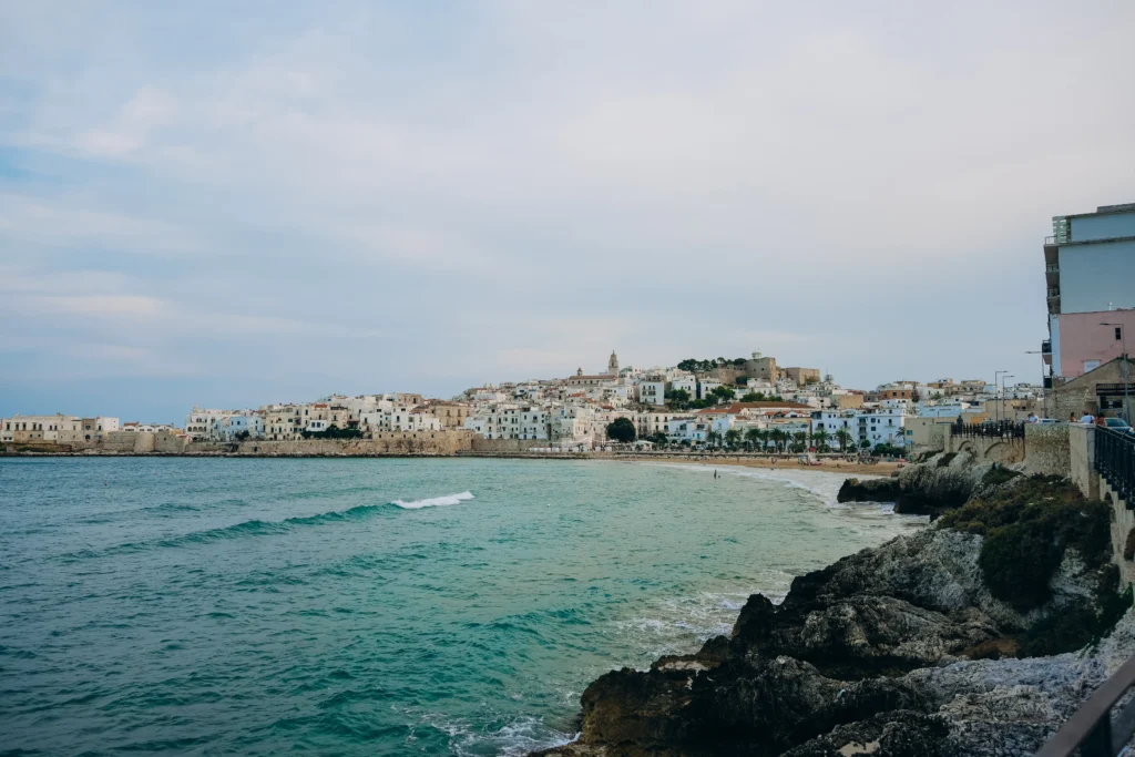 Vieste old town above the beach on the Gargano coast, Puglia